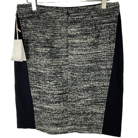 Ann Taylor Tweed Skirt Sz 6 Gray Black White Above Knee Wool Blend Academia NEW! - Picture 2 of 11